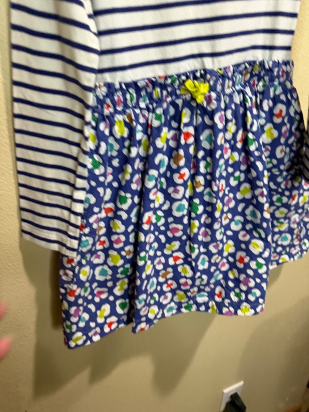 Mini Boden 7-8 Striped Blue Floral Skirt Dress - Picture 4 of 7